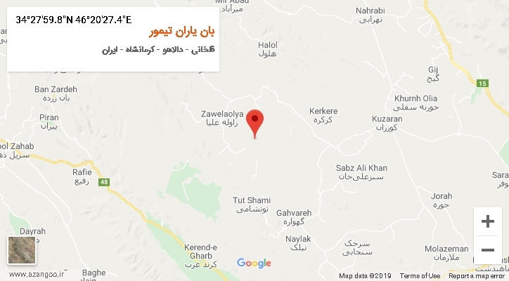 روستای بان یاران تیمور بر روی نقشه