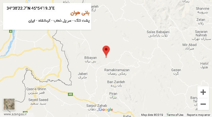 روستای بانی هوان بر روی نقشه