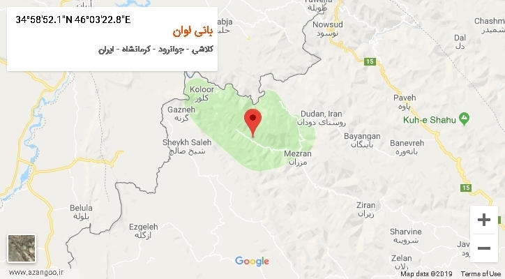 روستای بانی لوان بر روی نقشه