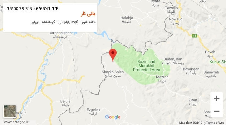 روستای بانی نار بر روی نقشه