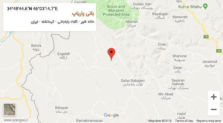 روستای بانی پاریاپ بر روی نقشه