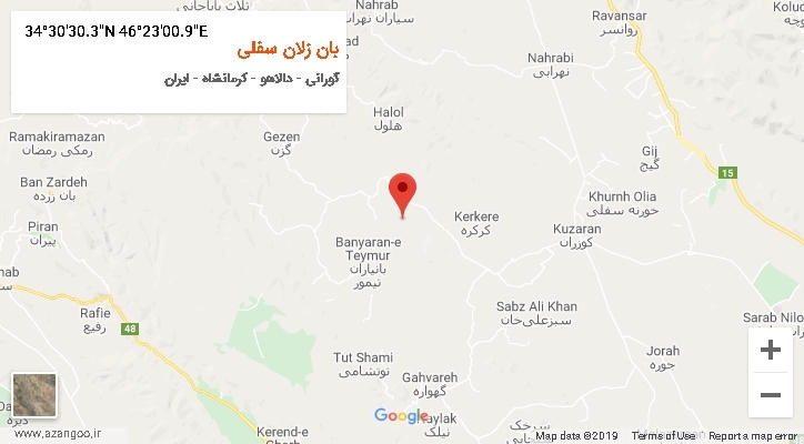 روستای بان زلان سفلی بر روی نقشه