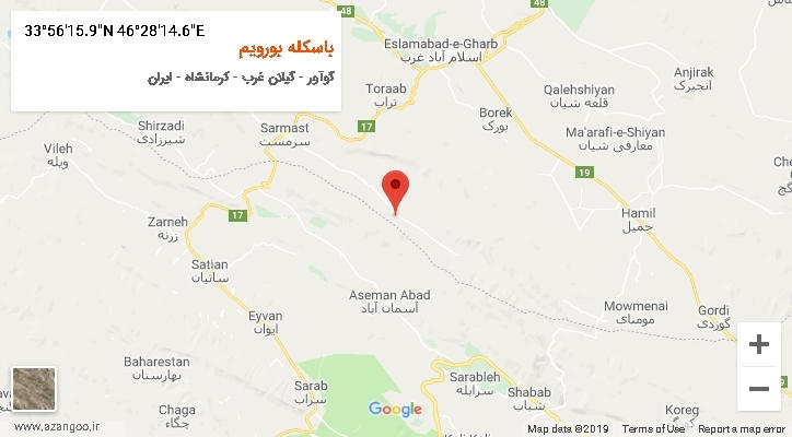 روستای باسکله بورویم بر روی نقشه