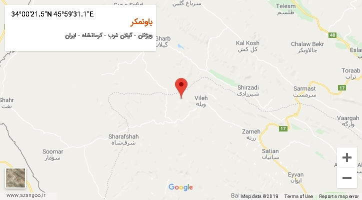 روستای باونمکر بر روی نقشه