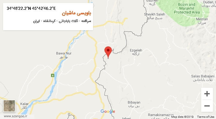روستای باویسی ماشیان بر روی نقشه