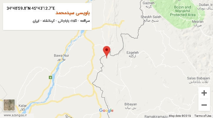 روستای باویسی سیدمحمد بر روی نقشه