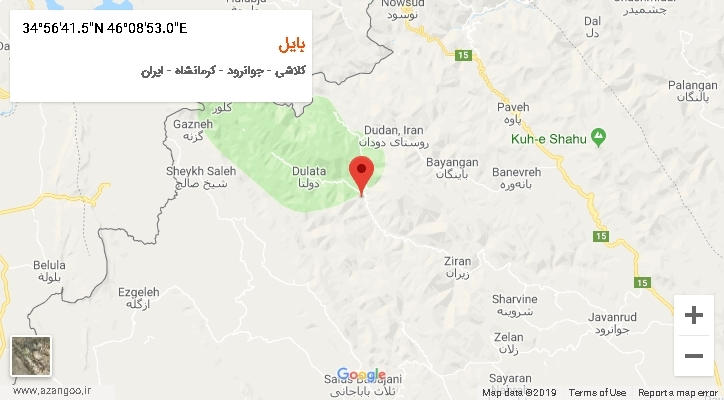 روستای بایل بر روی نقشه