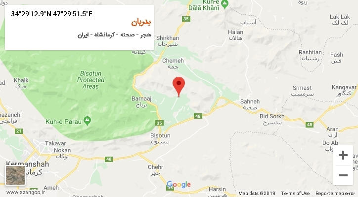 روستای بدربان بر روی نقشه