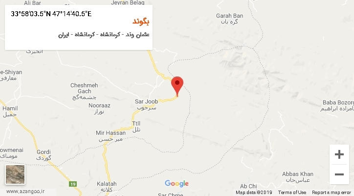 روستای بگوند بر روی نقشه