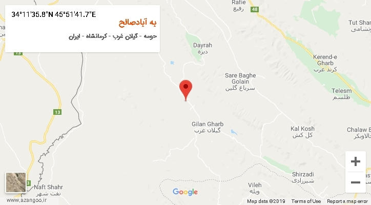 روستای به آبادصالح بر روی نقشه