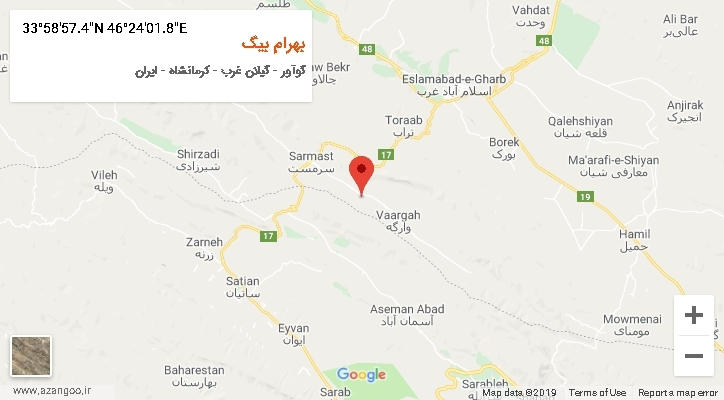 روستای بهرام بیگ بر روی نقشه