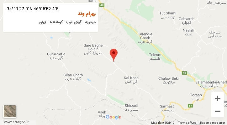 روستای بهرام وند بر روی نقشه