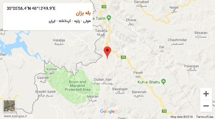 روستای بله بزان بر روی نقشه