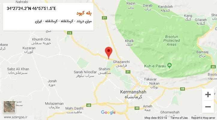 روستای بله کبود بر روی نقشه