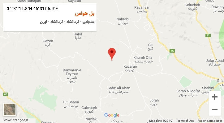 روستای بل هواس بر روی نقشه