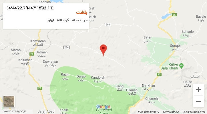 روستای بلشت بر روی نقشه