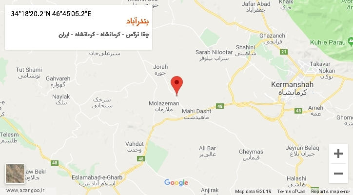 روستای بندرآباد بر روی نقشه