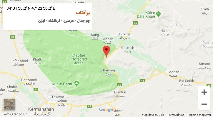 روستای برآفتاب بر روی نقشه