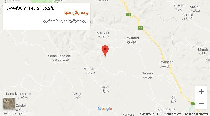 روستای برده رش علیا بر روی نقشه