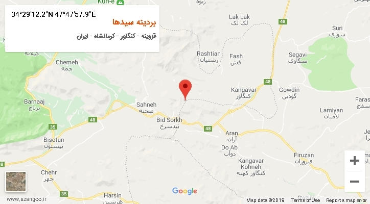 روستای بردینه سیدها بر روی نقشه