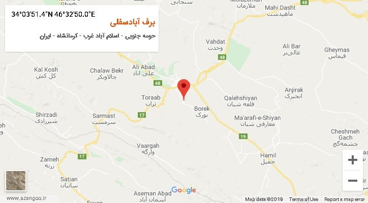 روستای برف آبادسفلی بر روی نقشه