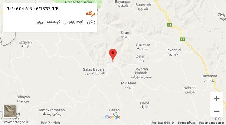 روستای برگله بر روی نقشه