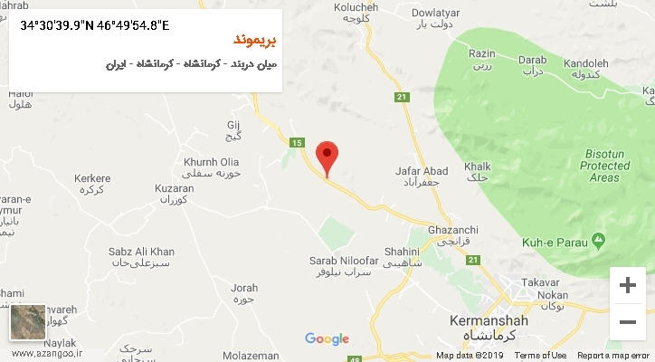 روستای بریموند بر روی نقشه