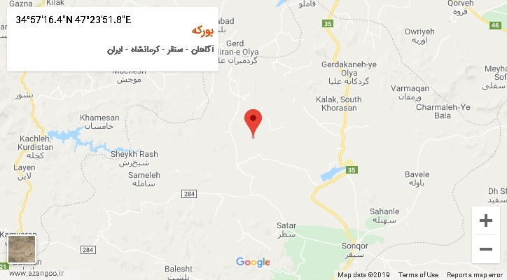 روستای بورکه بر روی نقشه
