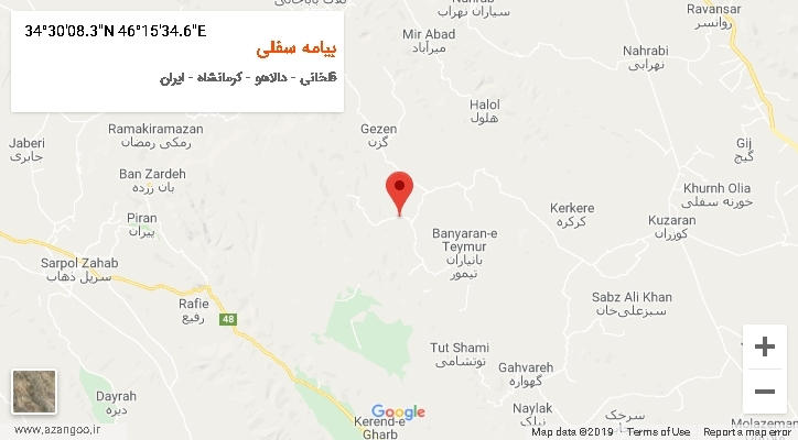 روستای بیامه سفلی بر روی نقشه