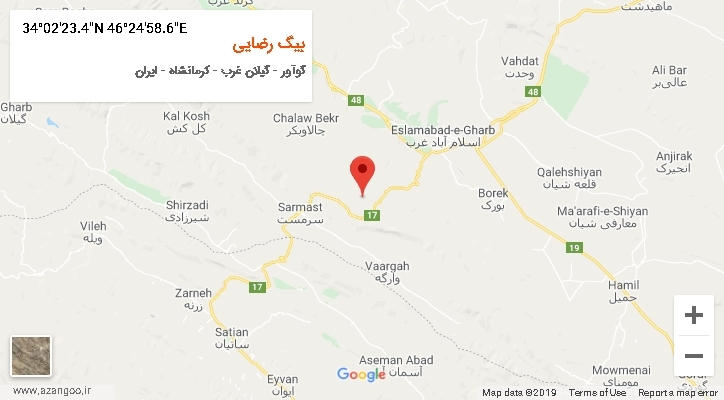 روستای بیگ رضایی بر روی نقشه