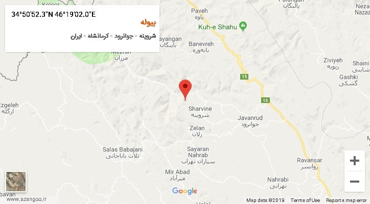 روستای بیوله بر روی نقشه