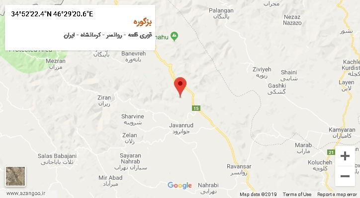 روستای بزگوره بر روی نقشه