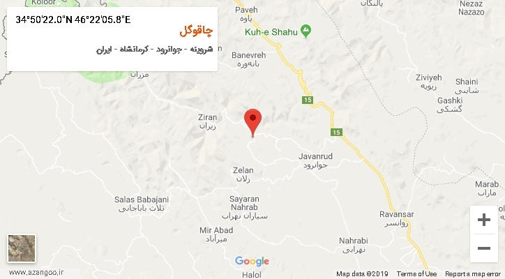 روستای چاقوگل بر روی نقشه