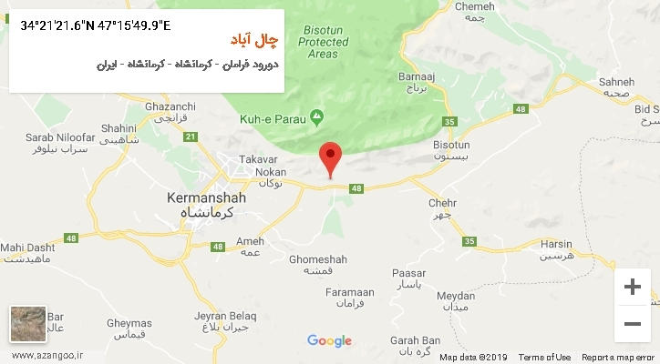 روستای چال آباد بر روی نقشه