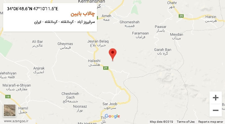 روستای چالاب بایین بر روی نقشه