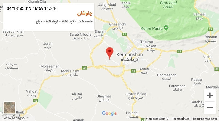 روستای چاوشان بر روی نقشه