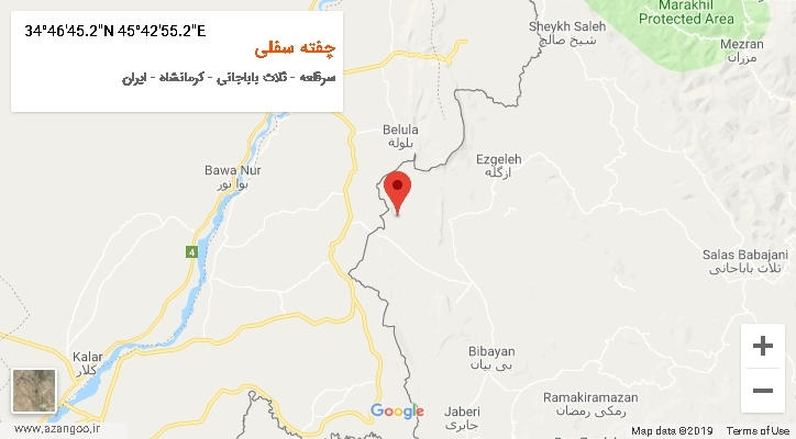 روستای چفته سفلی بر روی نقشه