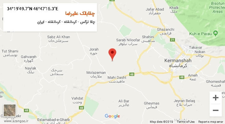 روستای چقابلک علیرضا بر روی نقشه
