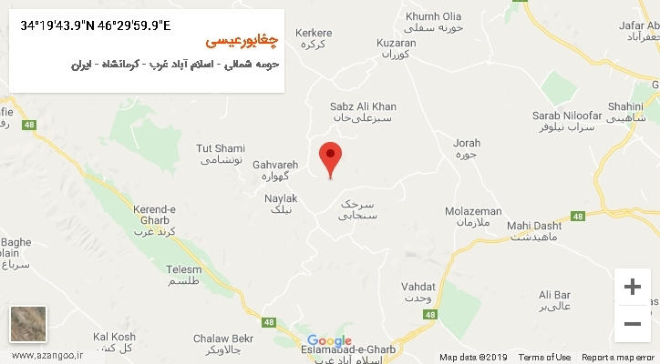 روستای چغابورعیسی بر روی نقشه
