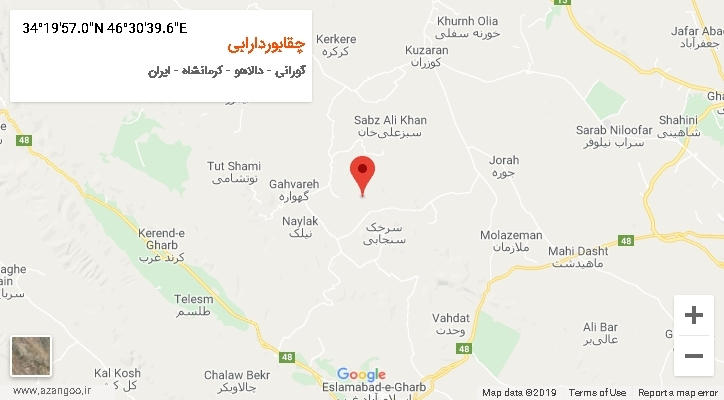 روستای چقابوردارابی بر روی نقشه