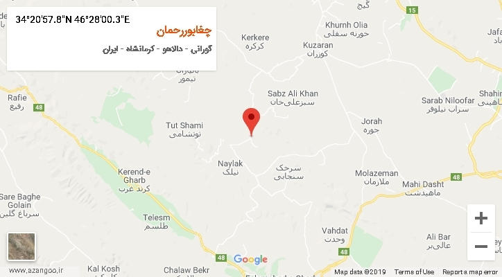 روستای چغابوررحمان بر روی نقشه