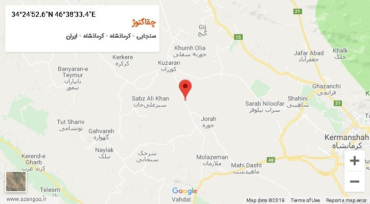 روستای چقاگنوژ بر روی نقشه