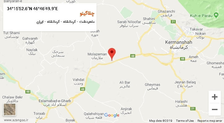 روستای چقاگینو بر روی نقشه