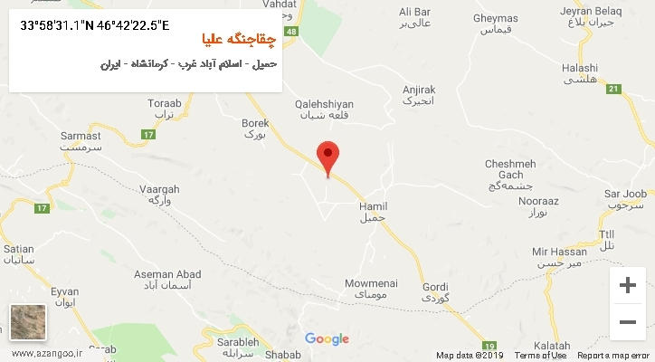 روستای چقاجنگه علیا بر روی نقشه