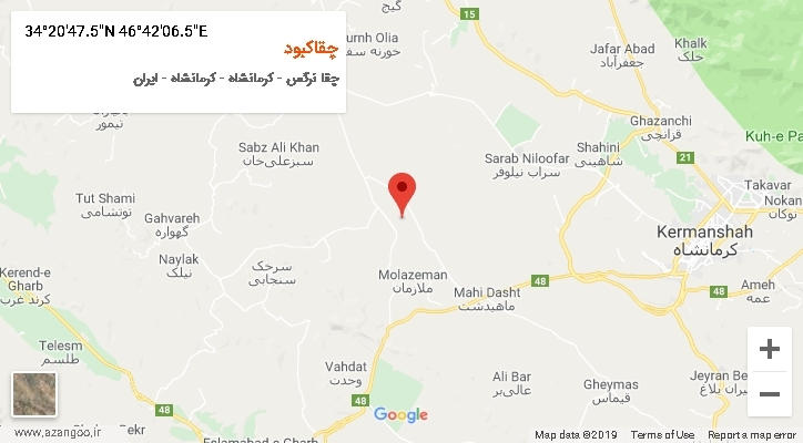 روستای چقاکبود بر روی نقشه