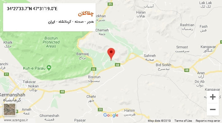 روستای چقاکلان بر روی نقشه