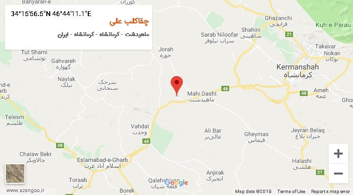 روستای چقاکلب علی بر روی نقشه