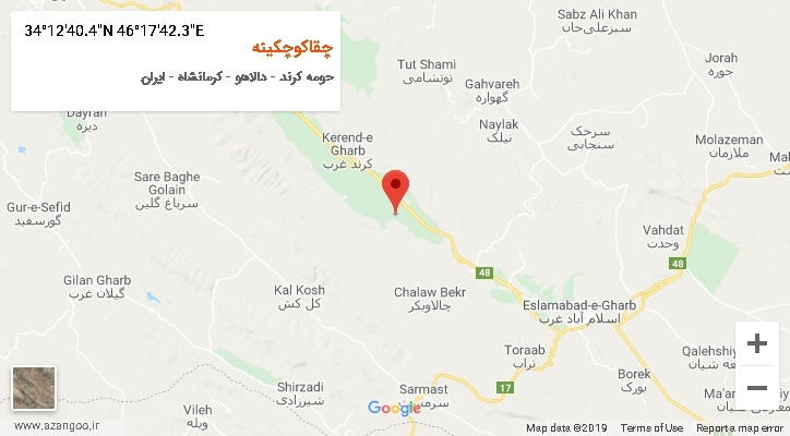 روستای چقاکوچکینه بر روی نقشه