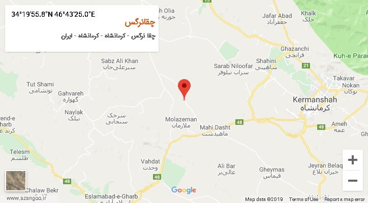 روستای چقانرگس بر روی نقشه