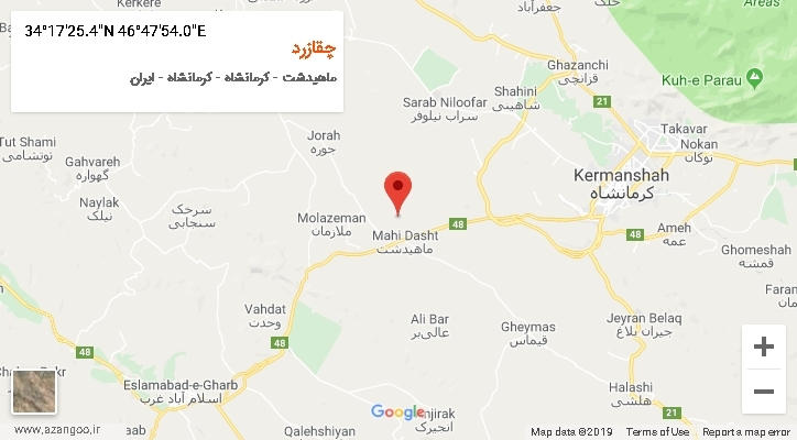 روستای چقازرد بر روی نقشه